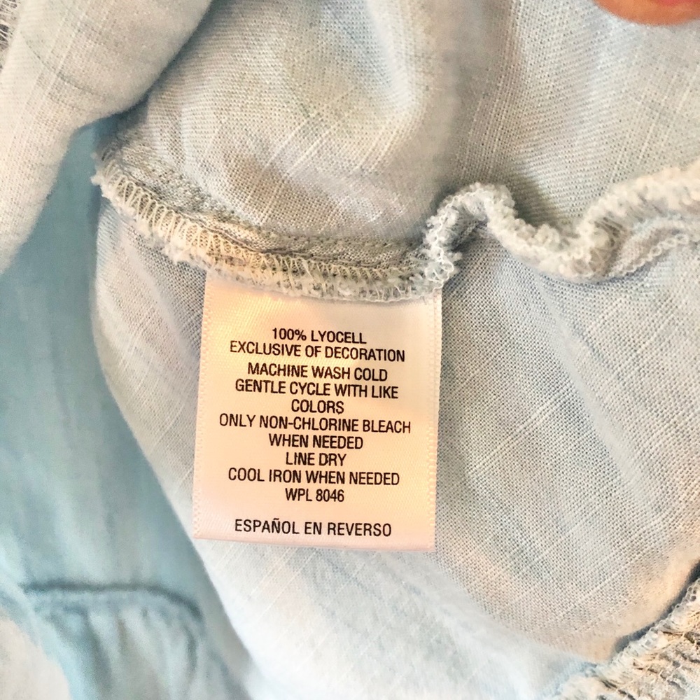 Light Blue Floral Embroidered Ruffle Top - Picture 10 of 10
